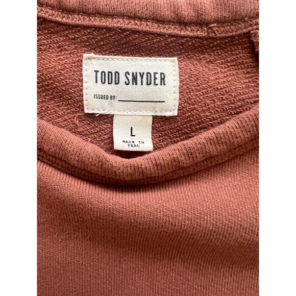 Todd Snyder Men's Terry Fleece Sweater Crew Neck Large Cider Brown Long Sleeve - Picture 3 of 8